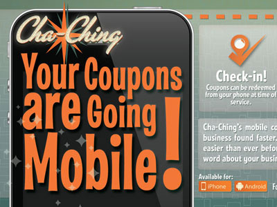 Collateral for a mobile coupon app. 