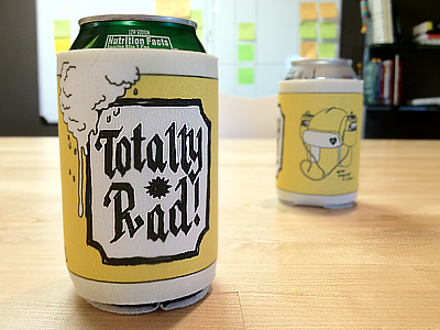 Totally Rad Can Cozy beer can cold coozie cozy illustration koozie totally rad vector