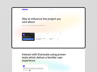Everscale Governance design everscale home screen minimal service ui ux web website