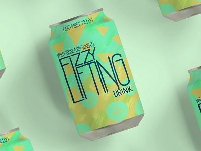 Fizzy Lifting Drink - Cucumber Melon art art deco beer beer can beer can design beer glass can can design connecticut creamsicle design drink fizzy lifting drink hand drawn kristen riello package design procreate typography willy wonka