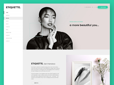 Etiquette | Beauty Shop aqua beauty fashion green pink ui ux website