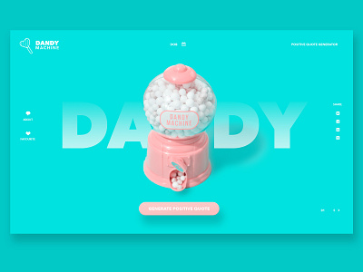 Dandy - Positive Quote Generator aqua design logo lollies mints positive ui user interface ux web design website