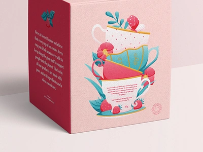 Packaging illustration app branding colorful editorial design editorial illustration flowers illustration mobile package pastel color surface design surface pattern tea