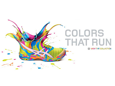 ASICS - "Colors That Run" retail design art athletics concept design environmental paint retail running shoes