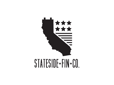 Stateside Fin Company american california company fin flag icon logo mark stars state stripes surfing