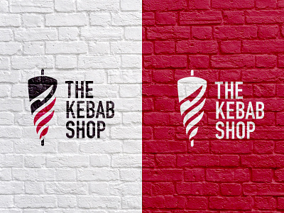 The Kebab Shop Logo branding design fire food graphic knife logo meat negative type