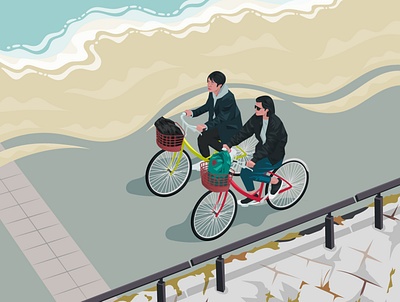 BEACH BIKES bicycles bikes design duality illustration illustrator japan kyoto