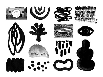 Lambes — graphic experiments black and white collage graphic design ink painting poster