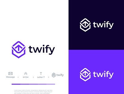 Twify Logo agency branding chat logo creative designer flat identity logo logodesigner mark minimal modern process tech logo