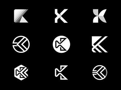 K Lettermark logos black branding design identity lettermark logo logocollection logoprocess logos mark minimal process