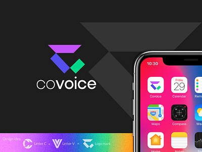 Covoice Logo Design agency brandidentity branding covoice design gradient graphic design identity logo logodesigner logoprocess logosketch mark minimal process sasslogo software softwarelogo techlogo ui