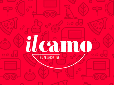 Il Camo brand food truck logo pizza