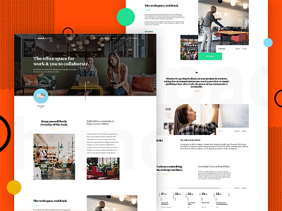 Co-Working Space UI clean colors coworking design grid layout patterns ui ux web design work