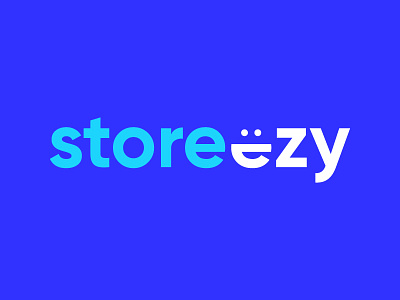 Storeezy— Identity b2c blue brand branding emoji happy identity logo storage white