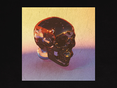 3D Studies — 005 3d art c4d chrome cinema4d colors design glass metal skull texture