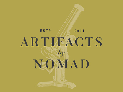 Artifacts by Nomad Logo Alternative antique branding gold logo microscope vintage