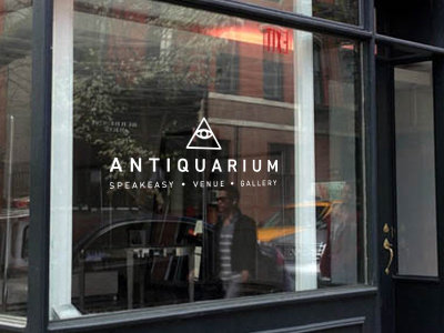 Window Decal for Antiquarium branding logo mock up photoshop presentation