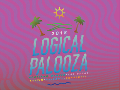 LogicalPalooza 2018 Event Poster design event branding illustrator island music festival poster summer