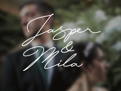 Jasper & Mila script logo branding couple hand drawn logo script title type typography wedding wedding design