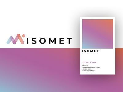 Isomet Branding branding branding design business card business card design design gradient gradient color logo science