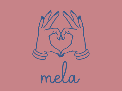 Mela Photography Logo Concept branding cute hand drawn hands heart illustation illustrator logo pink