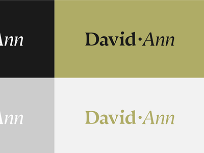 David Ann Logo branding color design gold illustrator italic logo option presentation designs serif simple typography