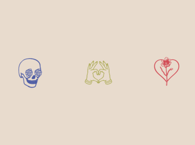 DavidAnn Iconography hands heart rose skull vector logo illustration icon design illustrator branding