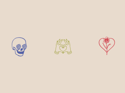 DavidAnn Iconography branding design hands heart icon illustration illustrator logo rose skull vector