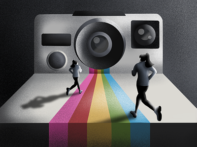 Race 📷 buttons camera colours illustraion ipadpro polaroid procreate race rainbow runner running