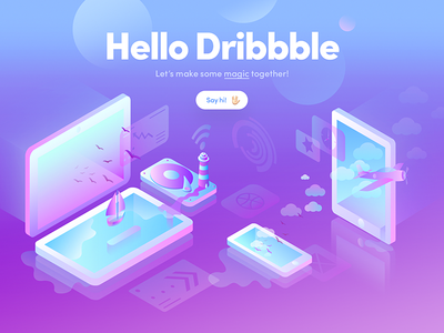 Let's do some magic ✨ colors debut gradient illu illustration isometric vector