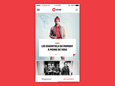 GQ App Featured Posts after effects animation app carousel featured flat gallery gif mobile slider slideshow ui