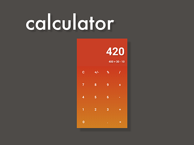 Daily UI #4 - Calculator