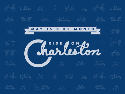 Charleston Moves Bike Month bicons bike month bikes charleston charleston moves cycling events icons illustration lettering typography