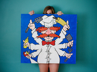 Swedish Chef Hand-painted Kitchen Doors