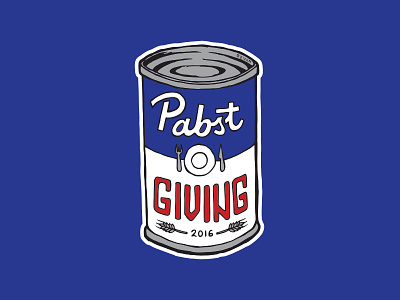 Pabstgiving Campaign brand campaign food drive holidays illustration logo development pabst blue ribbon