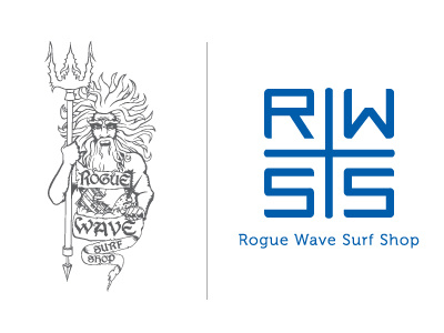 Rogue Wave Surf Shop brand identity icon illustration logo surf shop