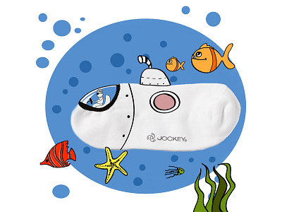 Jockey Doodle abstract art cartoon creative doodle fish illustration jockey sock underwater