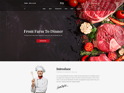 IVY Restaurant bakery cafe cooking elegant food restaurant site theme