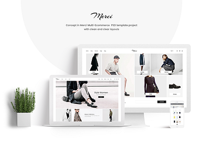 Merci Shop clean clear design elegant fancy fashion life style ux web woman