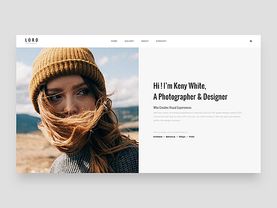Photographer HomePage | LORD Photography clean persional photographer photography uxui webdesign