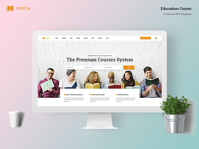 EDUCA Center | Premium PSD Templates center clean education minimal service uxui webdesign