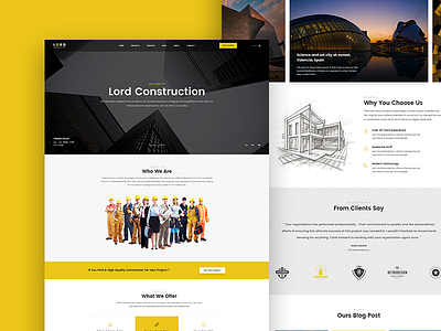 LORD Construction architecture building construction industrial site theme web