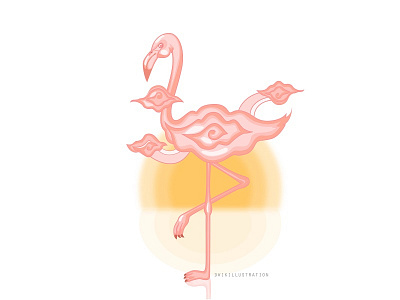 Mega Mendung x Flamingo Bird illustration