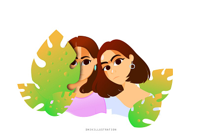 summer bff illustration vector