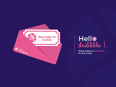 Hello Dribbble debut dribbble first first shot hello illustration invitation pink shot thanks vector work