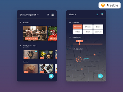 Finding Food App Screen