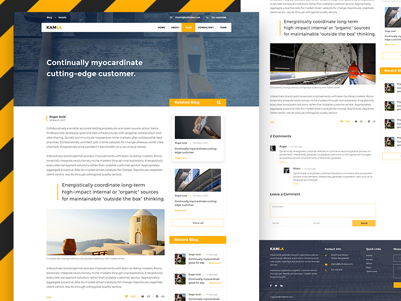 Blog Page Design Concept ux ui idea concept design page blog construction trendy new
