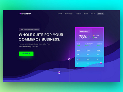 Commerce Analytics Homepage analytics attractive black business commerce dark gradient homepage popular trendy uiux website