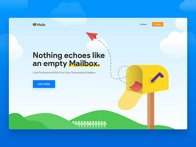 Maile - Landing Page Concept animation color concept hero landing mail mailbox maile page section trendy