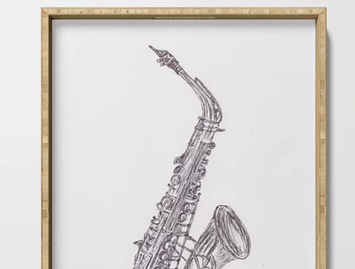 Ballpen Society6 Music 🎶 ballpen design drawing illustration instrument music saxphone society6
